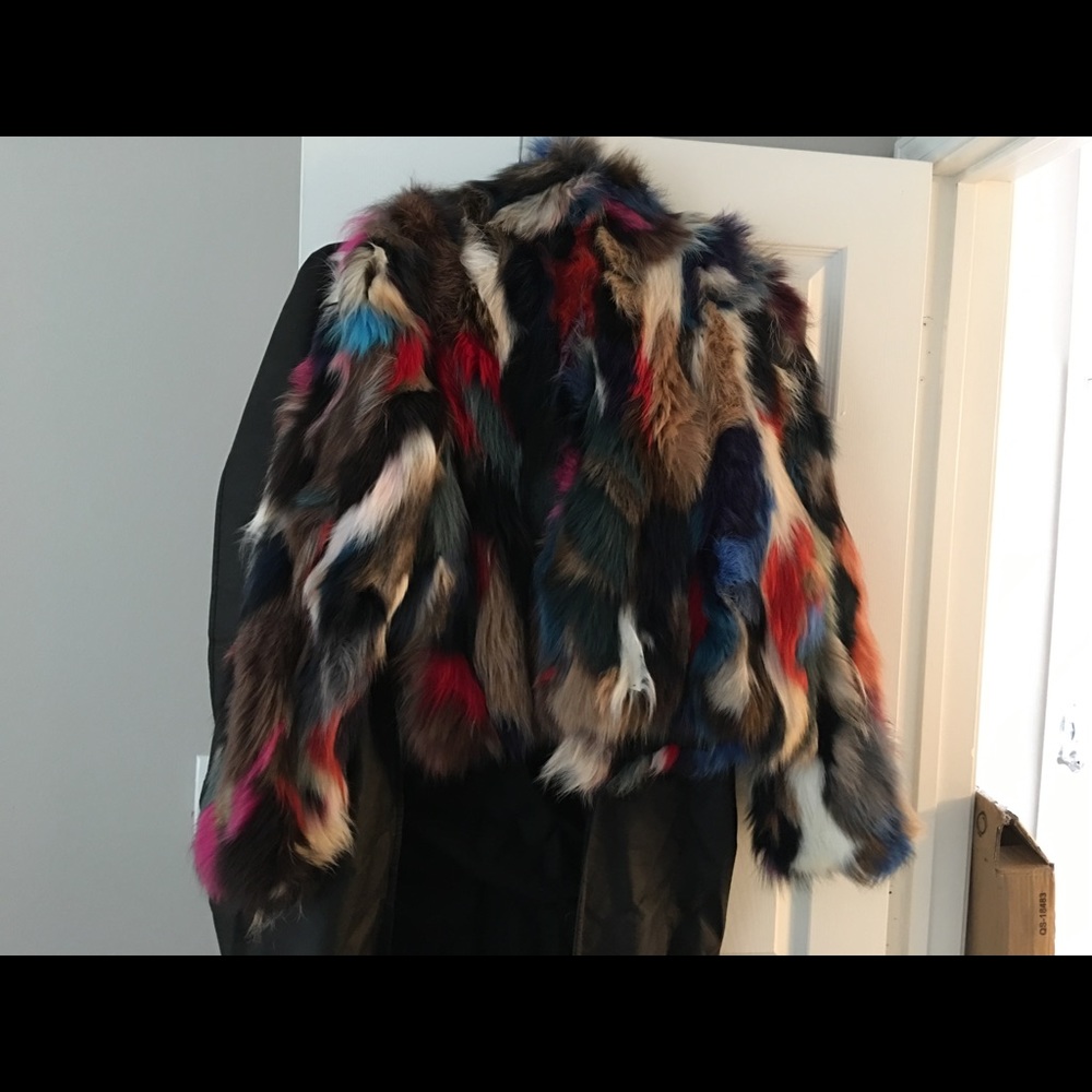 Real Fox Fur Multi colored. Fashion Forward style!